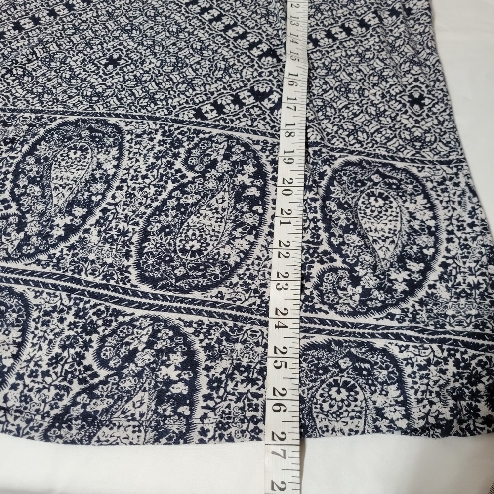 Lucky Brand Womens Sz 1X Blue Paisley Peasant Tunic Top Blouse Boho Hippie - Picture 5 of 10